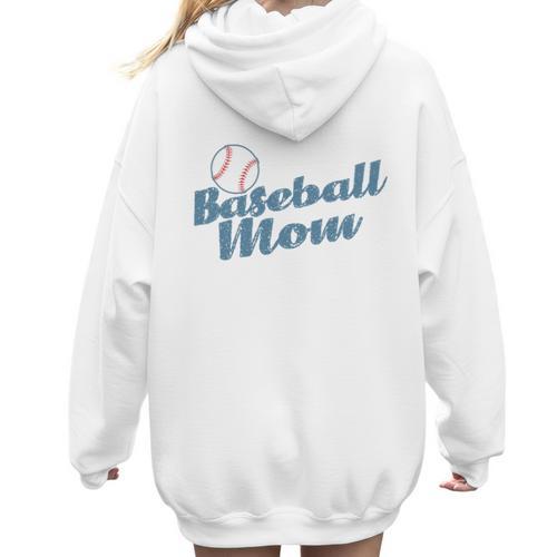 Baseball Mom Team Ball Sports Fan Women Hoodie Back Print - Sportilla