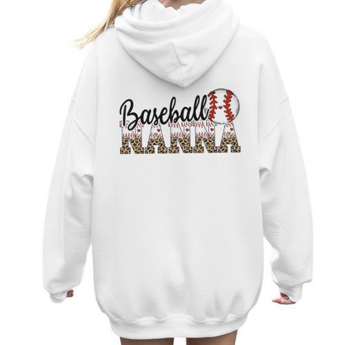 Baseball Nanna Women BallPark Nanna Baseball Mom Women Hoodie Back Print - Sportilla