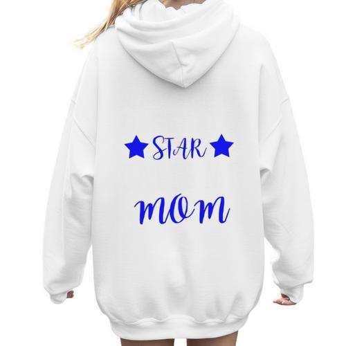 BASEBALL STAR MOM Sporty Design For Proud Baseball Moms Women Hoodie Back Print - Sportilla