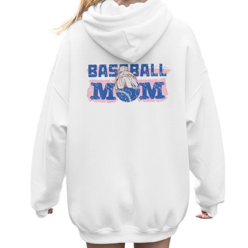 Cool Baseball Mom Mother's Day Mama Woman Cute Women Hoodie Back Print - Sportilla