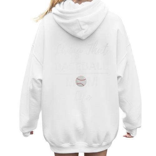 Living That Baseball Mom Life Premium Women Hoodie Back Print - Sportilla