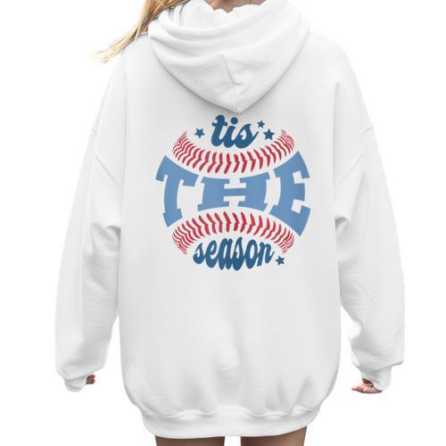 Spring 2024 Season Cute Baseball Mom It Is The Season Women Hoodie Back Print - Sportilla