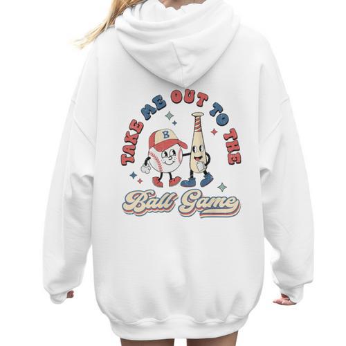 Vintage Baseball Mom Retro Style Tee For Proud Moms Women Hoodie Back Print - Sportilla