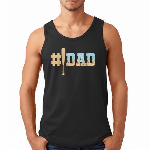 1 Dad Baseball Ice Cream Drip Fathers Day Baseball Daddy Men Tank Top - Sportilla