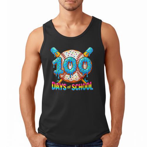 100 Days Of School Baseball Drip Boys 100th Day Of School Men Tank Top - Sportilla