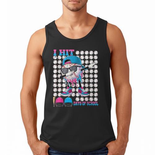 100 Days Of School Baseball Drip Boys Kids 100th Day School Men Tank Top - Sportilla