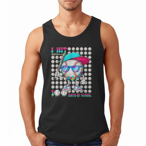100 Days Of School Baseball Drip Ice Cream Boys Kids Men Tank Top - Sportilla
