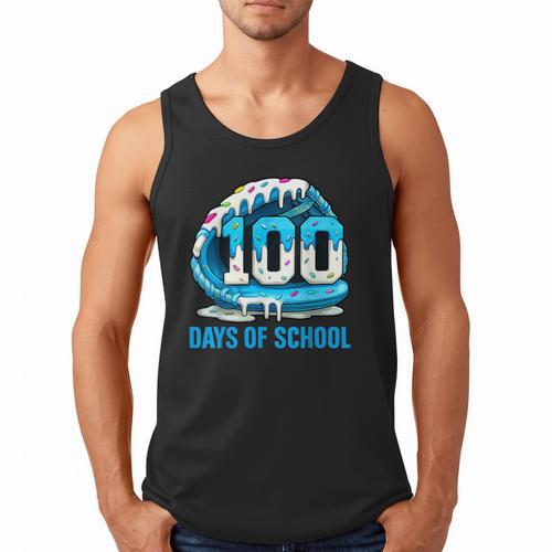 100 Days Of School Baseball Drip Ice Cream Kid Boy 100th Day Men Tank Top - Sportilla