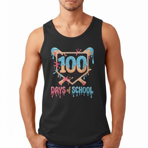 100 Days Of School Baseball Drip 100 Days Of School Men Tank Top - Sportilla