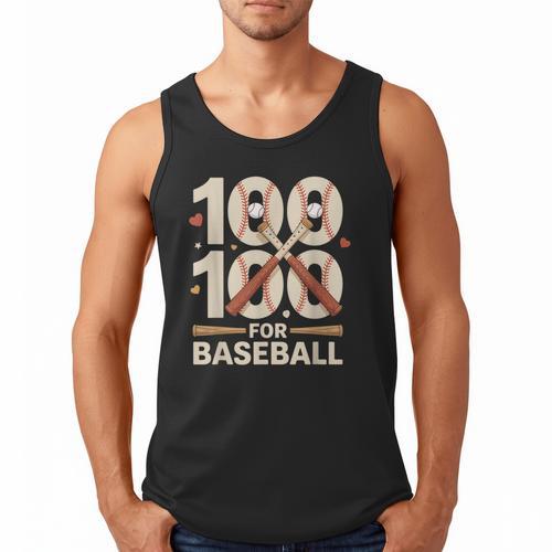 100 Days Of School Baseball Love Valentine’s Day Men Women Men Tank Top - Sportilla