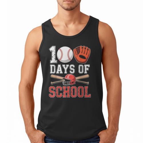 100 Days Of School Baseball Player Teacher Student Men Tank Top - Sportilla