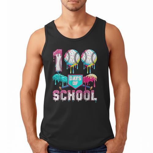 100 Days Of School Boys Kids 100th Day Of School Baseball Men Tank Top - Sportilla