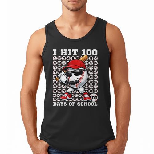100 Days Of School Retro Baseball Sport For Boys Teachers Men Tank Top - Sportilla