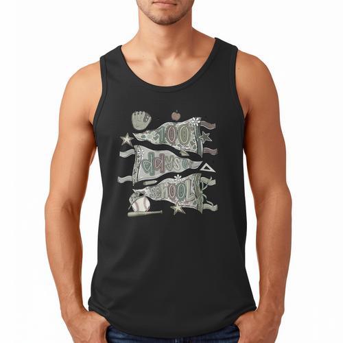 100 Days Smarter Baseball Sport School Celebration Men Tank Top - Sportilla