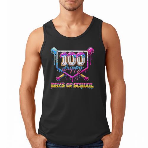 100 Drippy Days Of School Baseball For Boy Kids Men Tank Top - Sportilla