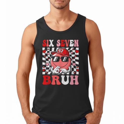 6 7 Bruh Six Seven Valentine Heart Baseball Men Tank Top - Sportilla