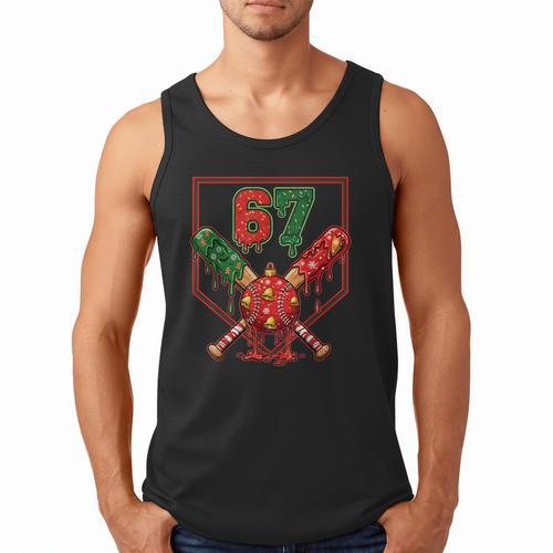 67 Baseball Drip Christmas Meme Six Seven Gen Alpha Slang Men Tank Top - Sportilla