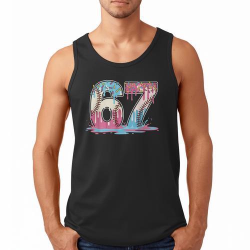 67 Baseball Ice Cream Drip Meme Six Seven Gen Alpha Men Tank Top - Sportilla