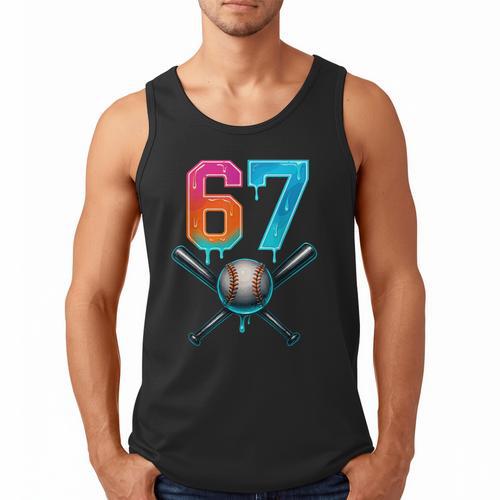 67 Baseball Meme Cool Drip Number 67 Player Or 67th Birthday Men Tank Top - Sportilla