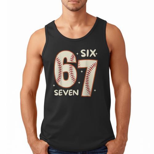 67 Baseball Six Seven 6 7 Meme Kids 67 Teen Boys 6-7 Men Tank Top - Sportilla