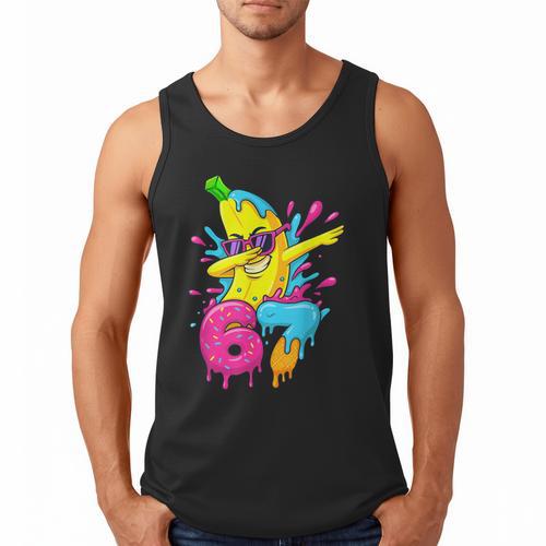 67 Dabbing Banana Baseball 6 7 Dripping Ice Cream Meme Men Tank Top - Sportilla