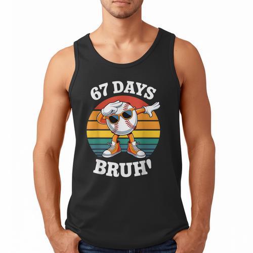 67 Days Of School Bruh Teacher Kids Dabbing Baseball Men Tank Top - Sportilla