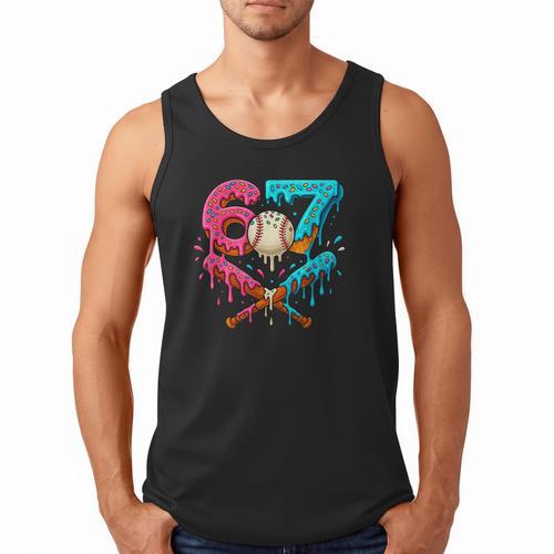 67 Ice Cream Drip Baseball Meme – Six Seven Gen Alpha Men Tank Top - Sportilla