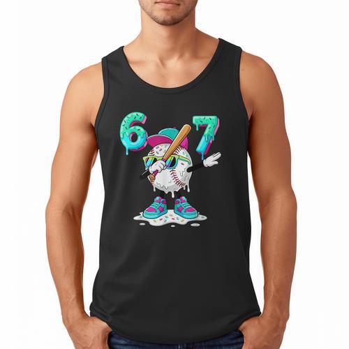 67 Meme Six Seven Meme Baseball Dapping Ice Cream Drip Men Tank Top - Sportilla