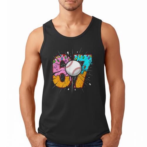 67 Six Seven 6 7 Boys 67 Baseball Ice Cream Drip 6 7 Men Tank Top - Sportilla