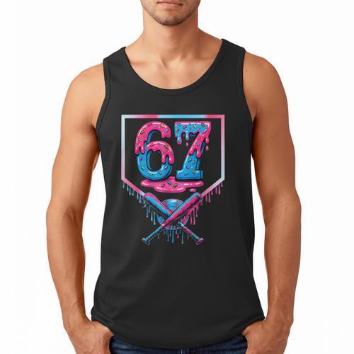 67 Six Seven Baseball Ice Cream Drip Cool Meme 67 Men Tank Top - Sportilla