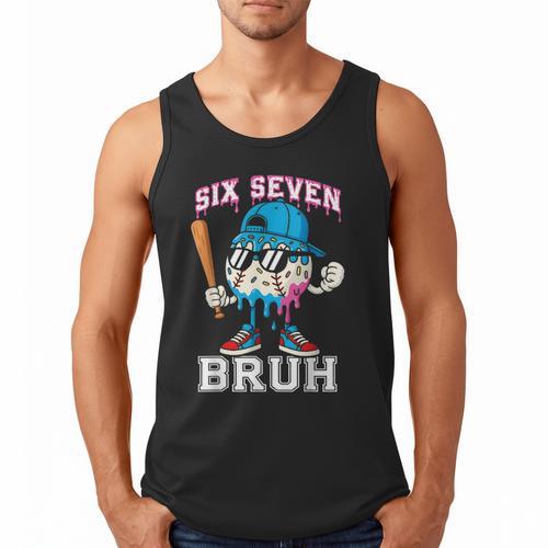 67 Six Seven Baseball Ice Cream Drip Number 67 Player Men Tank Top - Sportilla