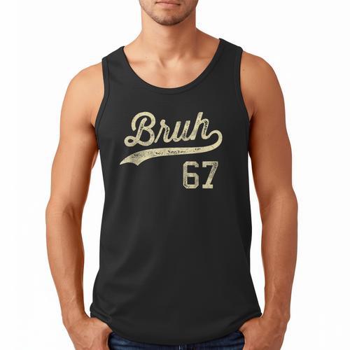 67 Six Seven Bruh Meme Baseball Style Vintage Men Tank Top - Sportilla