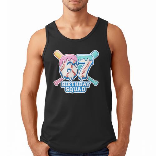 67th Birthday Squad Baseball Ice Cream Drip Birthday Squad Men Tank Top - Sportilla