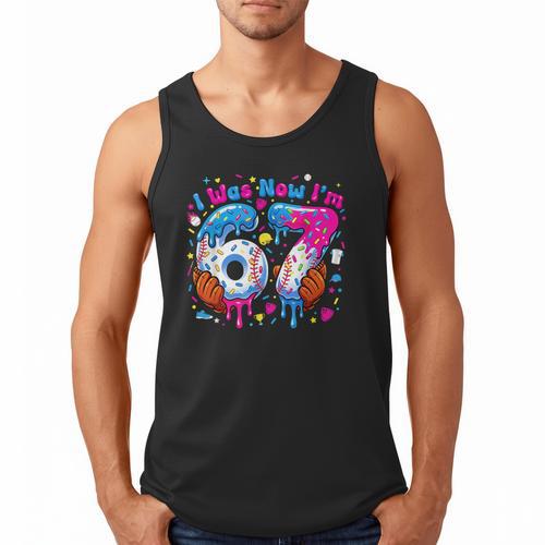 7th Birthday I Was 6 Now I'm 7 Baseball Ice Cream Drip Men Tank Top - Sportilla