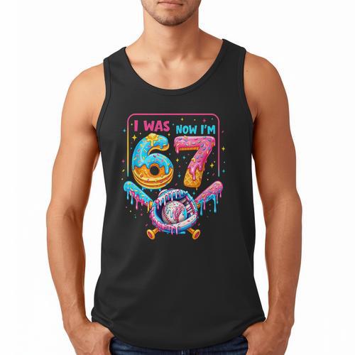 7th Birthday Boys I Was 6 Now I'm 7 Baseball Ice Cream Drip Men Tank Top - Sportilla