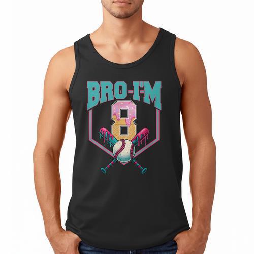 8th Birthday Boy Bro I'm 8 Years Old Baseball Theme Men Tank Top - Sportilla