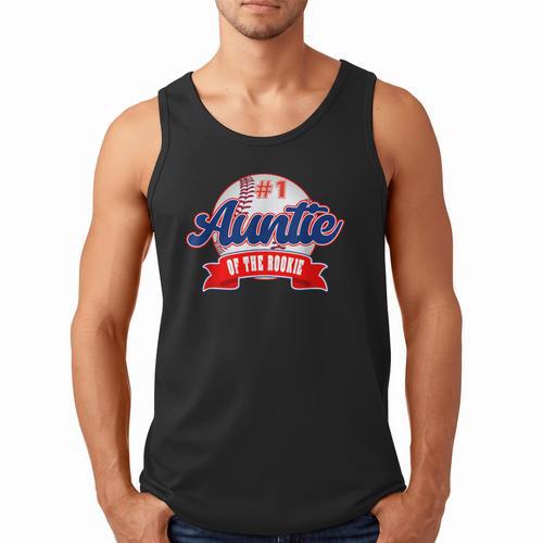 Auntie Rookie Of Year 1st Birthday Baseball Theme Matching Men Tank Top - Sportilla