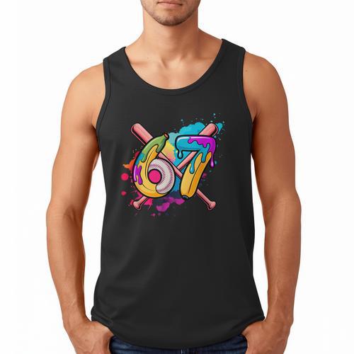 Banana Baseball 67 Ice Cream Drip Meme Men Tank Top - Sportilla