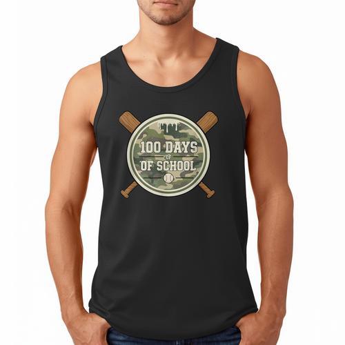 Baseball 100th Day Of School Camouflage Men Tank Top - Sportilla