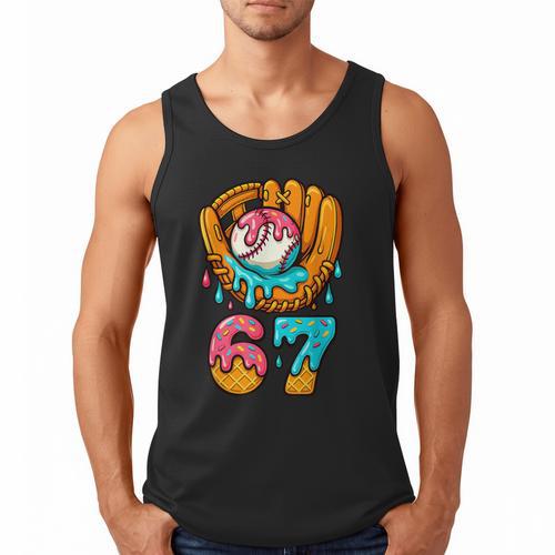 Baseball 67 Ice Cream Drip 67 Six Seven Meme 67th Birthday Men Tank Top - Sportilla
