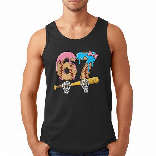 Baseball 67 Ice Cream Drip Skeleton Six Seven Boys Meme Men Tank Top - Sportilla