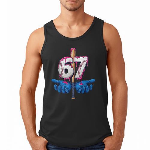 Baseball 67 Six Seven Gen Alpha Meme Drip Men Tank Top - Sportilla