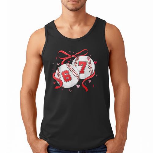 Baseball 67 Six Seven Gen Alpha Meme Valentine's Day Men Tank Top - Sportilla