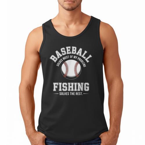 Baseball & Fishing Men Tank Top - Sportilla