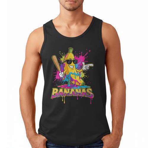 Baseball Banana Splatter Sports Kids Teens Men Tank Top - Sportilla