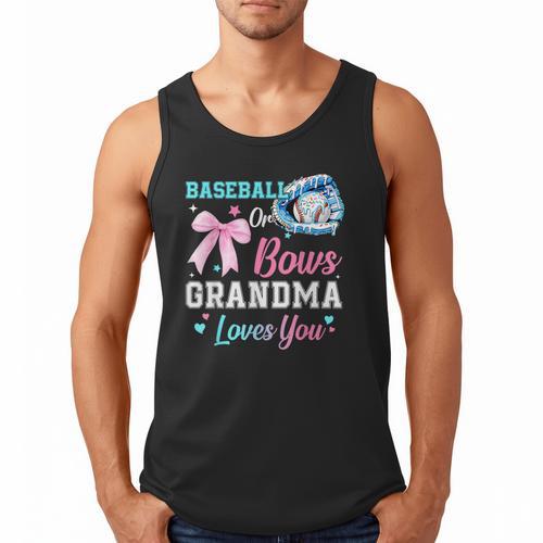 Baseball Or Bows Your Grandma Loves You Gender Reveal Men Tank Top - Sportilla