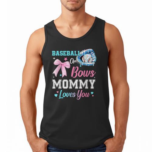 Baseball Or Bows Your Mommy Loves You Gender Reveal Matching Men Tank Top - Sportilla
