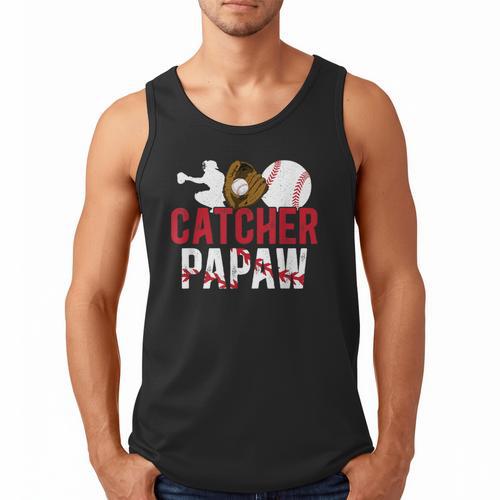 Baseball Catcher Papaw Proud Papaw Of A Baseball Catcher Men Tank Top - Sportilla