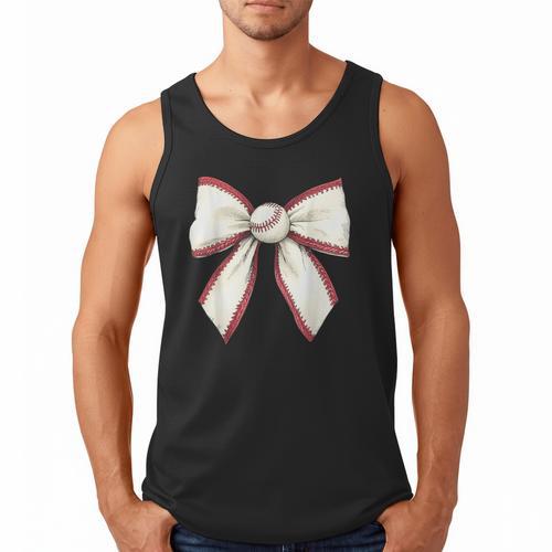 Baseball Coquette Bow Cute Baseball Game Men Tank Top - Sportilla