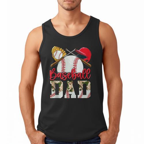 Baseball Dad Camo Husband Fathers Day Player Coach Dad Son Men Tank Top - Sportilla